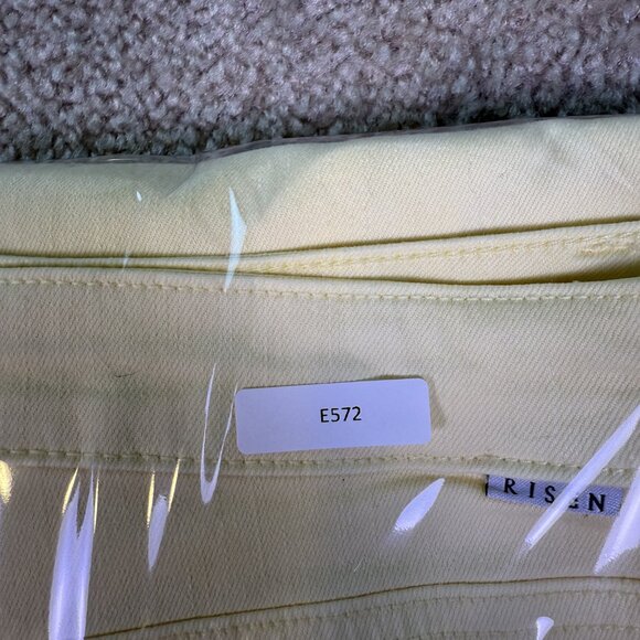 Risen Womens Raw Hem Wide Leg Jeans Yellow Sz 11 30 RDP5383 High Rise 32X32 E572 - Picture 16 of 16